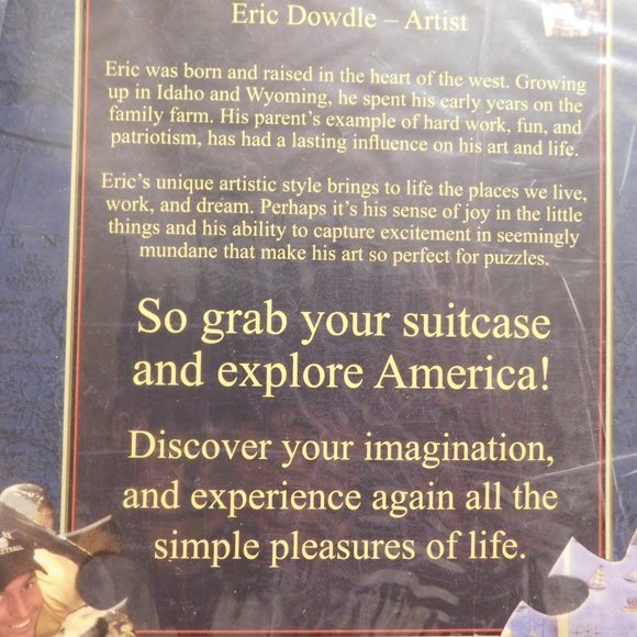 Eric Dowdle Folk Art New York City Puzzle with Suitcase 1000 Pieces BRAND NEW - Picture 4 of 6